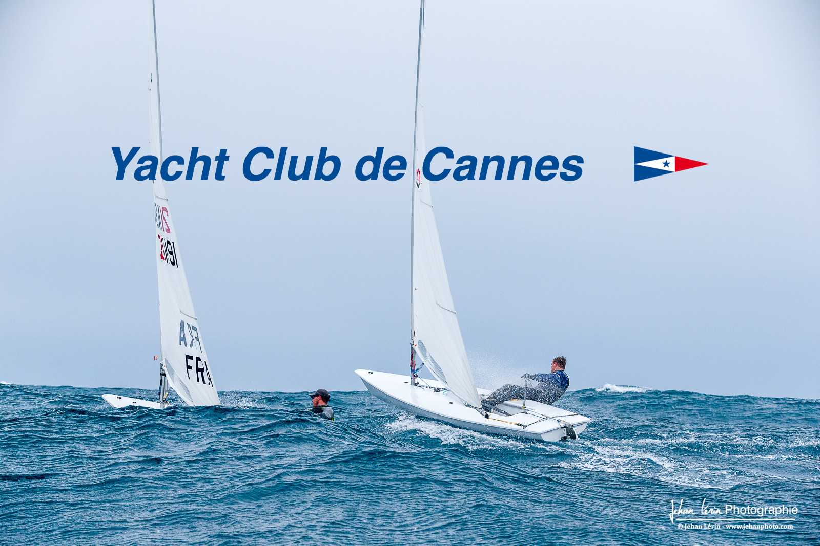 JB Bernaz et les ILCA du Yacht Club de Cannes dans la brise